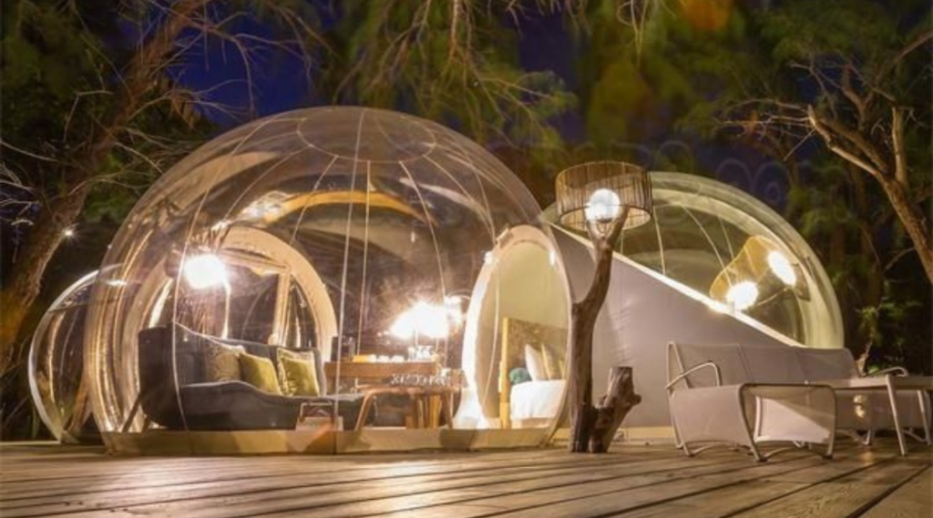 Selección de burbujas para glamping tiendas de burbujas